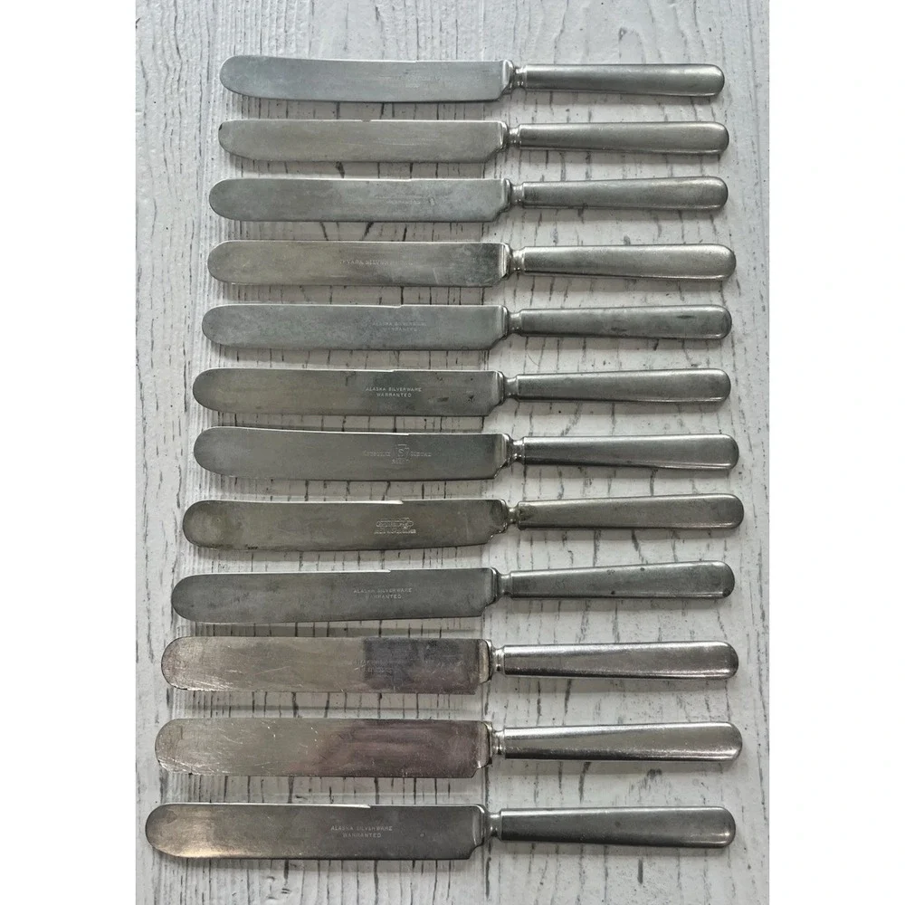 Vtg Mixed Lot of 12 Silver Plate 9